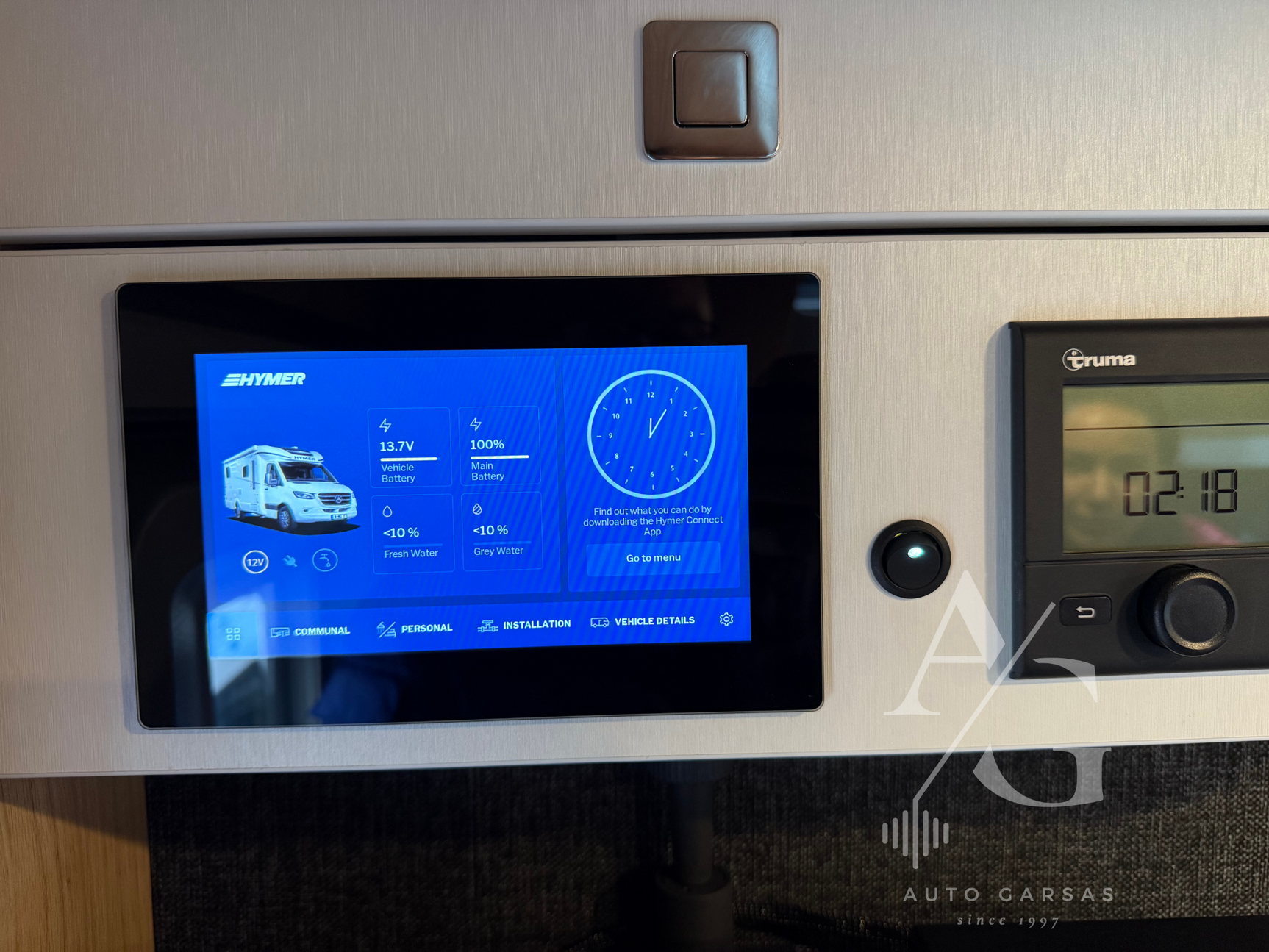 2025 Kemperis Mercedes Hymer, garso aparatūra, saulės baterija, kondicionierius