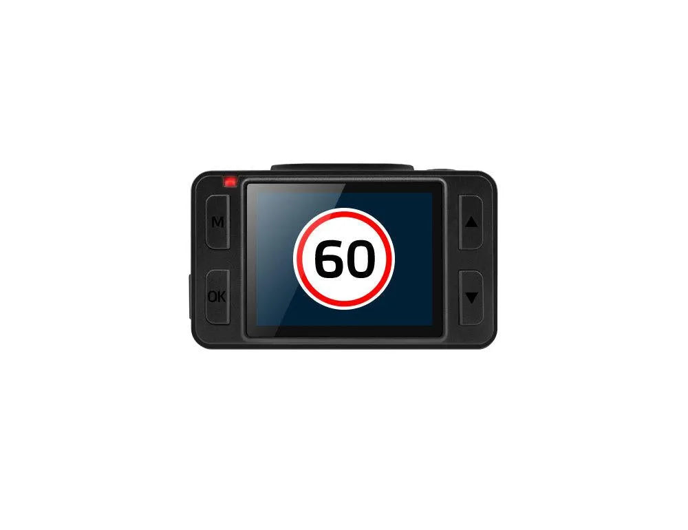 Vaizdo registratorius Neoline G-TECH X77, su greičio ženklų atpažinimo funkcija, bei įspėjimu apie greičio viršijimą.
