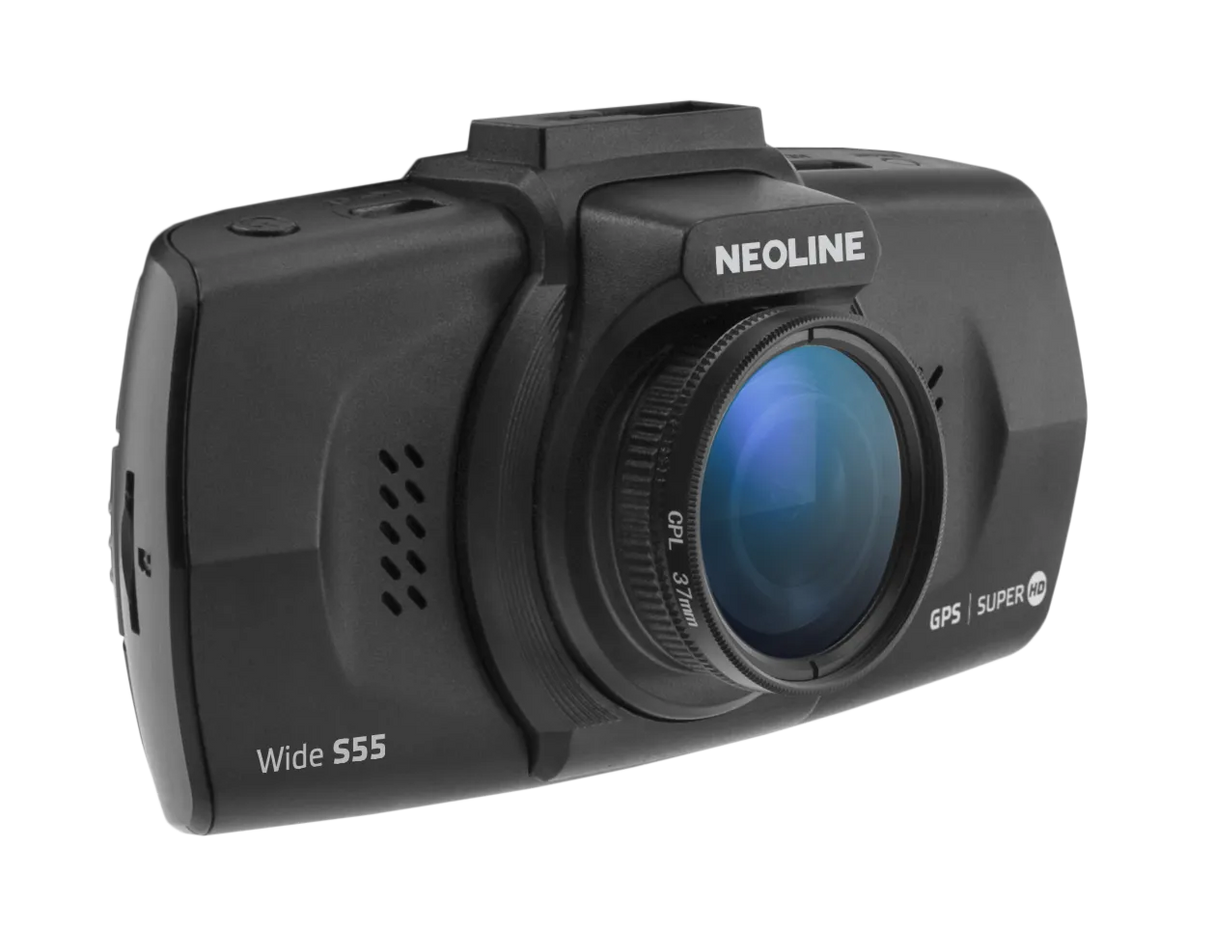 Vaizdo registratorius Neoline Wide S55, Super HD + GPS bazė apie policijos radarus