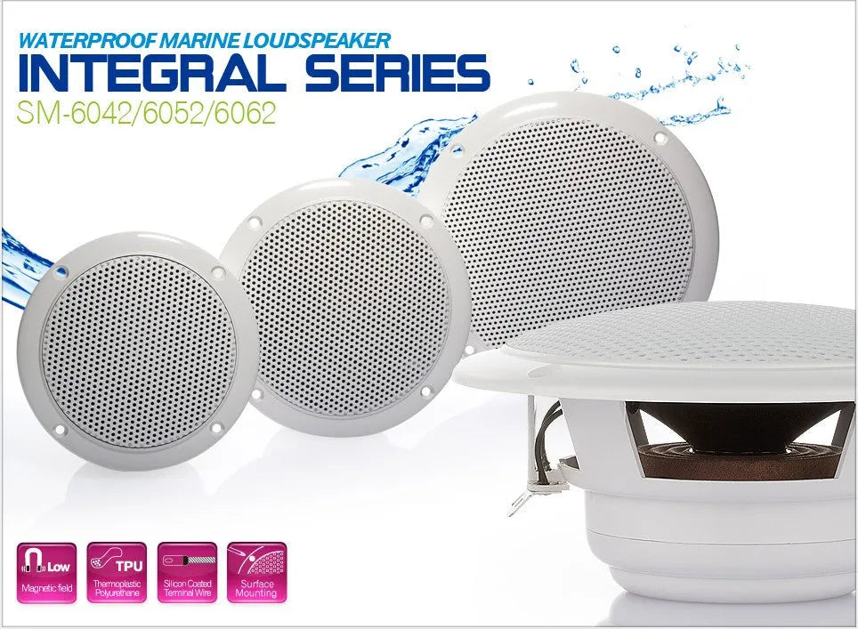 Vandeniui atsparūs įmontuojami garsiakalbiai Marine GFR6052, 5"