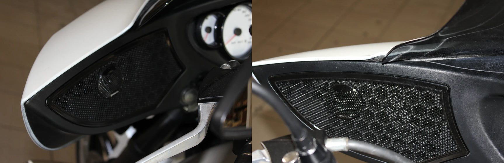 Victory motocikle garsiakalbių montavimas