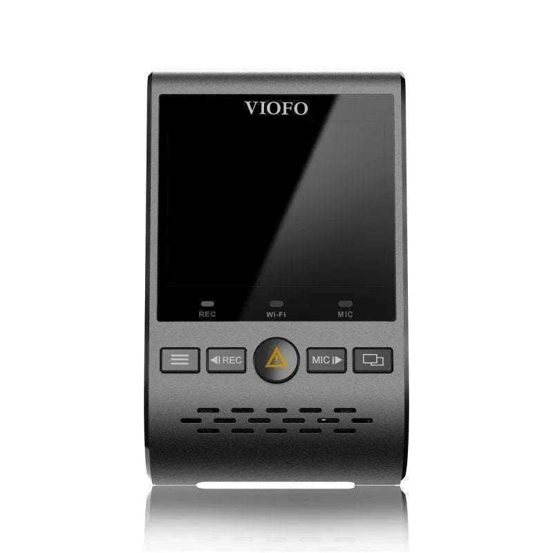Viofo A129, vaizdo registratorius - Mygtukai ir indikatoriai priekinėje dalyje