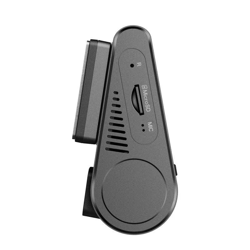 Viofo A129, vaizdo registratorius - Šoninis vaizdas su MicroSD ir MIC lizdais