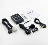 WEFA, 04BT, USB/BT adapteris 5+7 Toyota, Lexus - visos jungtys ir laidai išdėstyti ant stalo