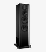 Wharfedale AURA 4, grindinės garso kolonėlės - Šoninis vaizdas su trimis garsiakalbiais ir tvirtinimo kojelėmis