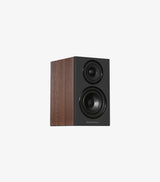 Wharfedale DIAMOND 12.0i, lentyninės garso kolonėlės - Medžio tekstūros šoninis vaizdas, juodas priekis