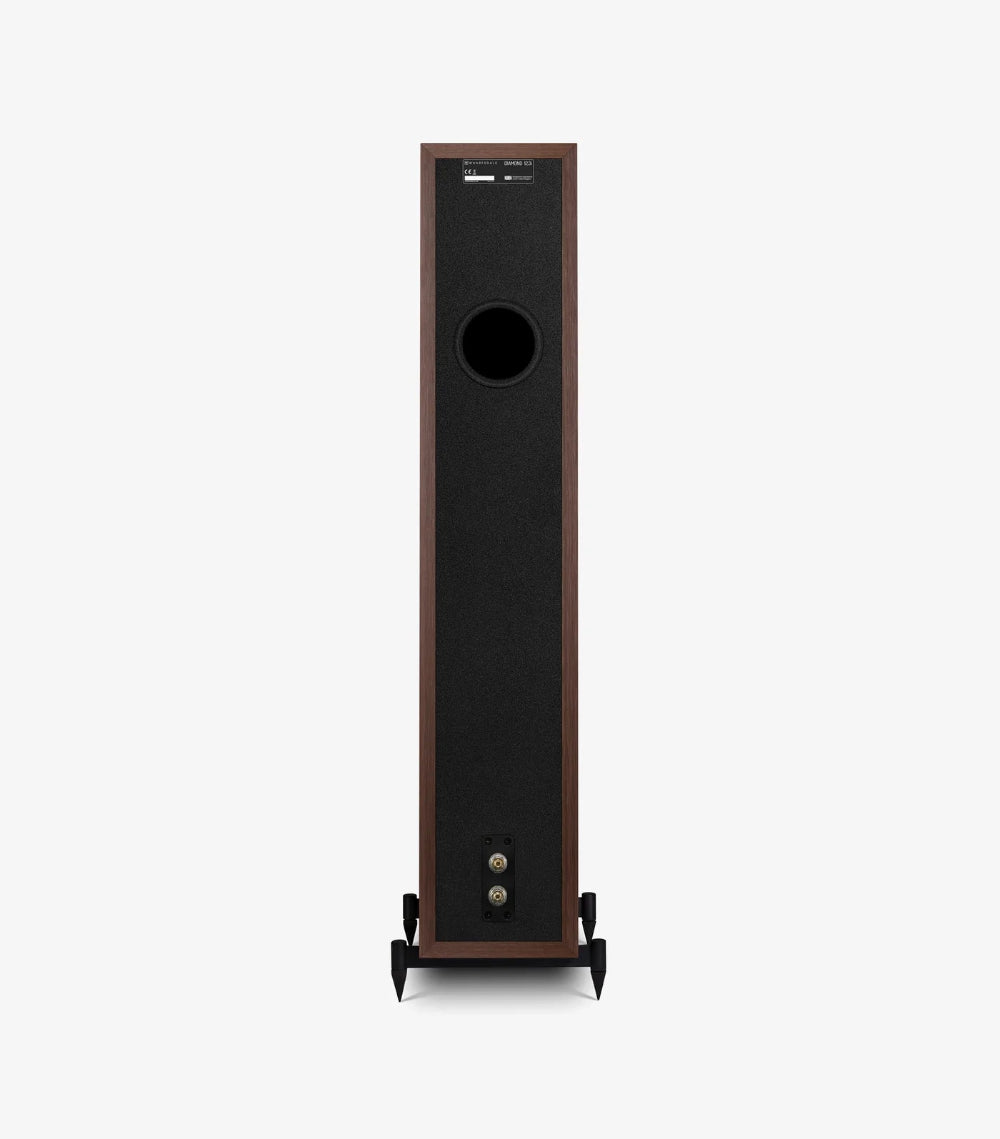 Wharfedale DIAMOND 12.3i, grindinės garso kolonėlės - Galinė panelė su jungtimis, ventiliacijos anga