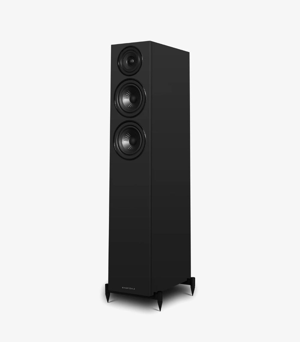 Wharfedale DIAMOND 12.3i, grindinės garso kolonėlės - Šoninis vaizdas su trimis garsiakalbiais