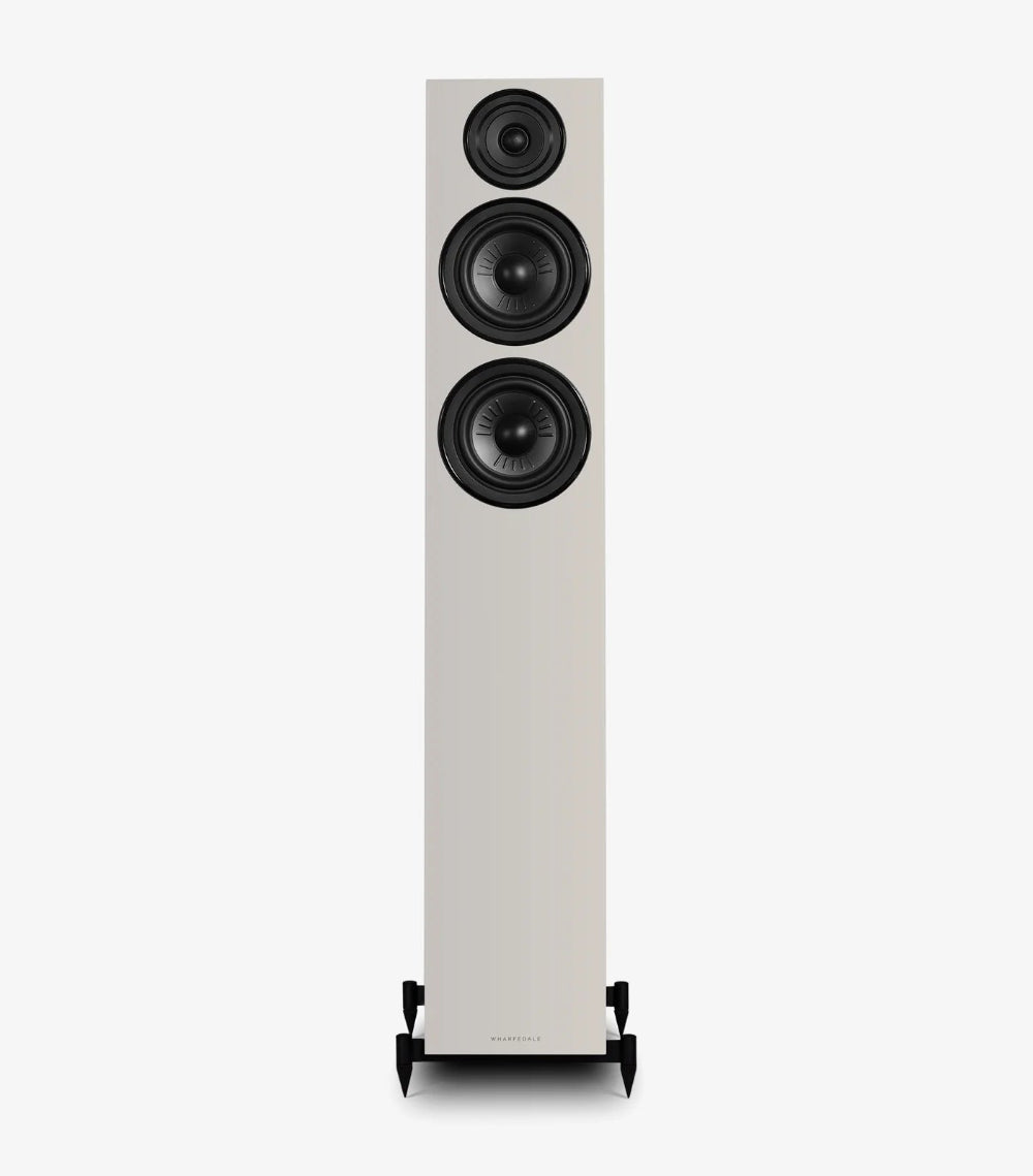 Wharfedale DIAMOND 12.4i, grindinės garso kolonėlės - Balta kolonėlė su logotipu apačioje