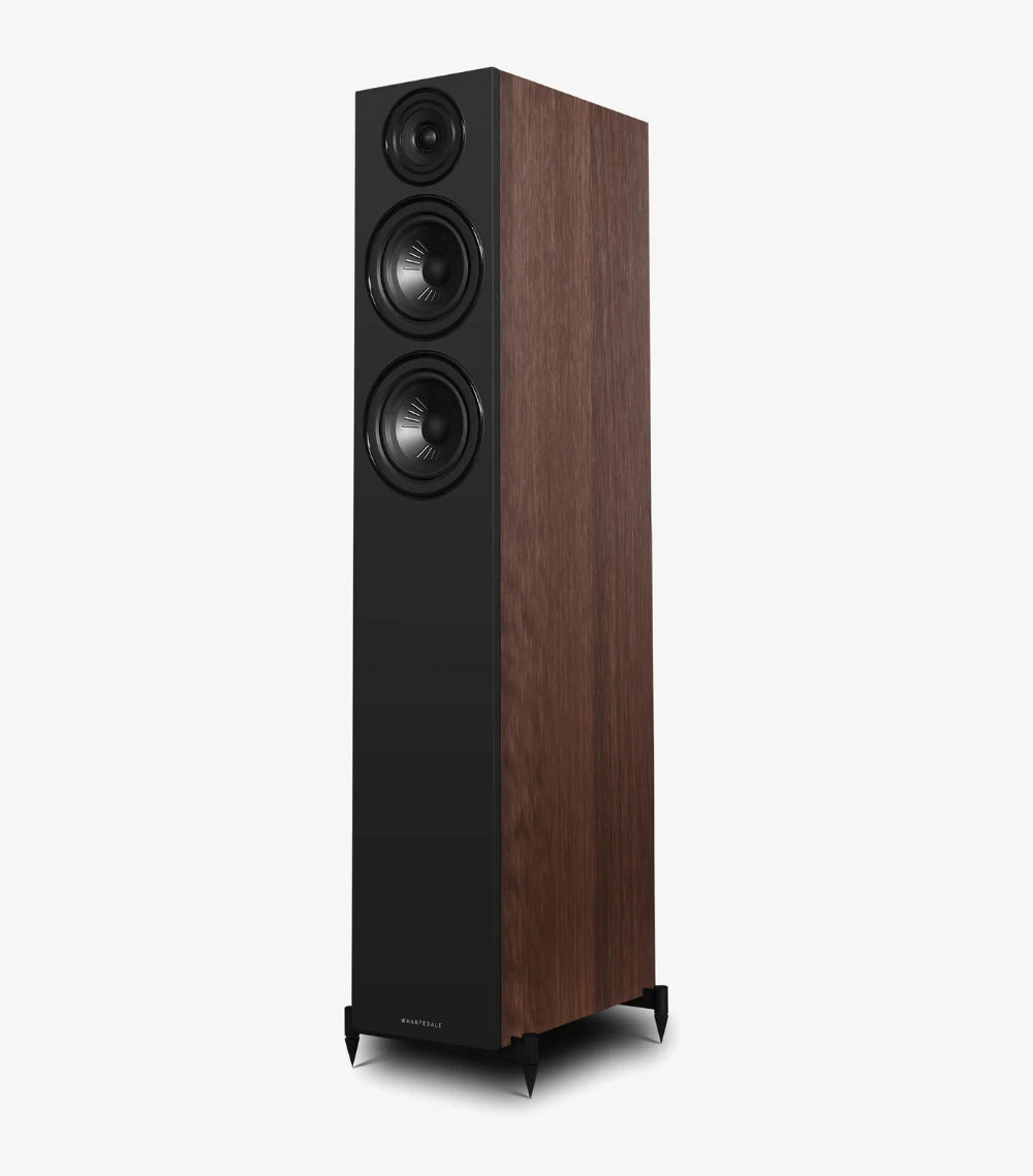 Wharfedale DIAMOND 12.4i, grindinės garso kolonėlės - logotipo priekyje su medžio apdaila