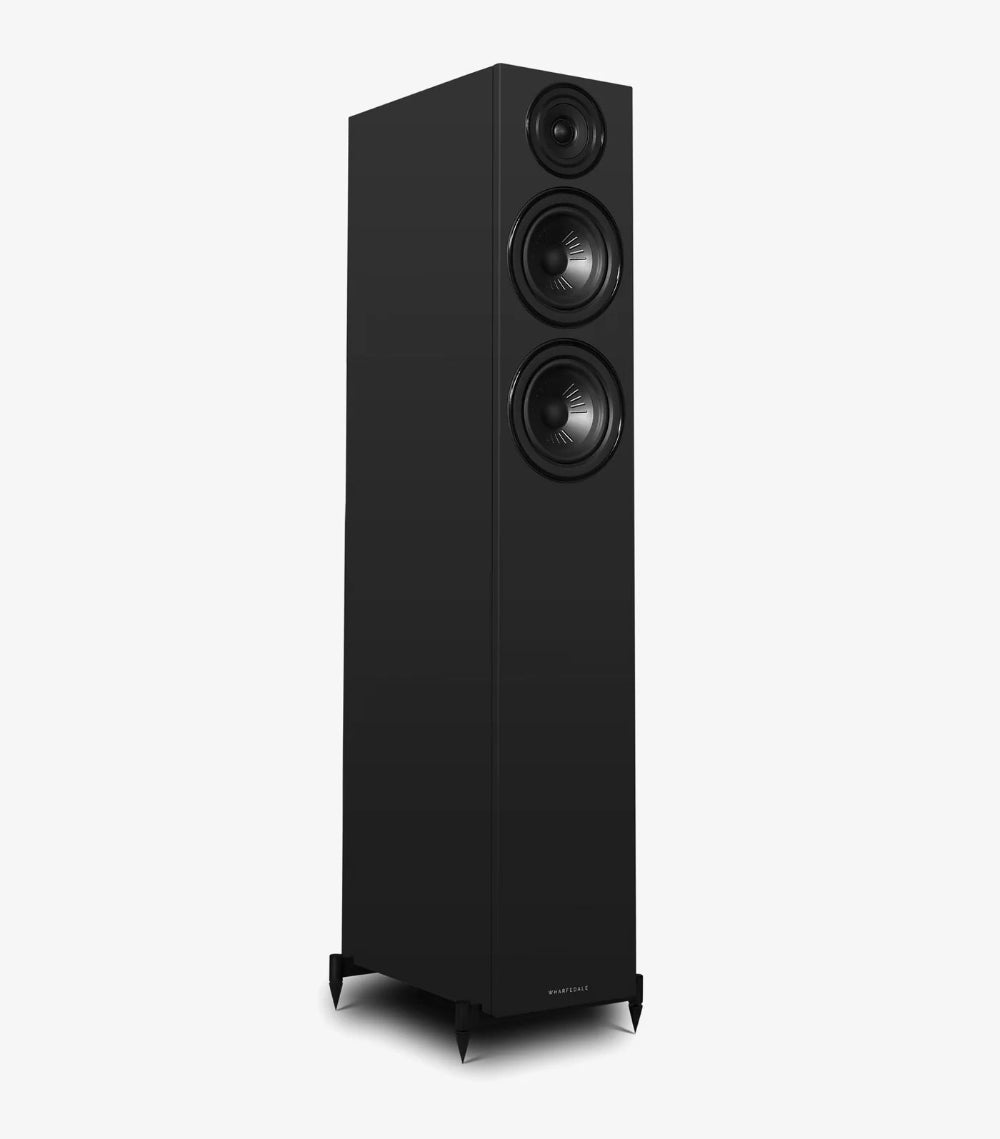 Wharfedale DIAMOND 12.4i, grindinės garso kolonėlės - Šoninis vaizdas su trimis garsiakalbiais