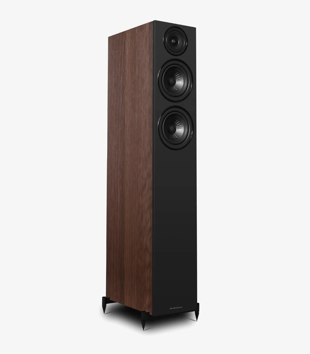Wharfedale DIAMOND 12.4i, grindinės garso kolonėlės - Šoninis vaizdas su medžio apdaila
