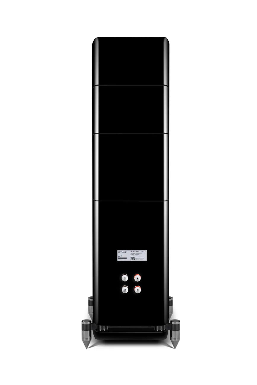 Wharfedale Elysian 4, grindinės garso kolonėlės (įvairių spalvų) - galinė panelė su jungtimis ir smaigais