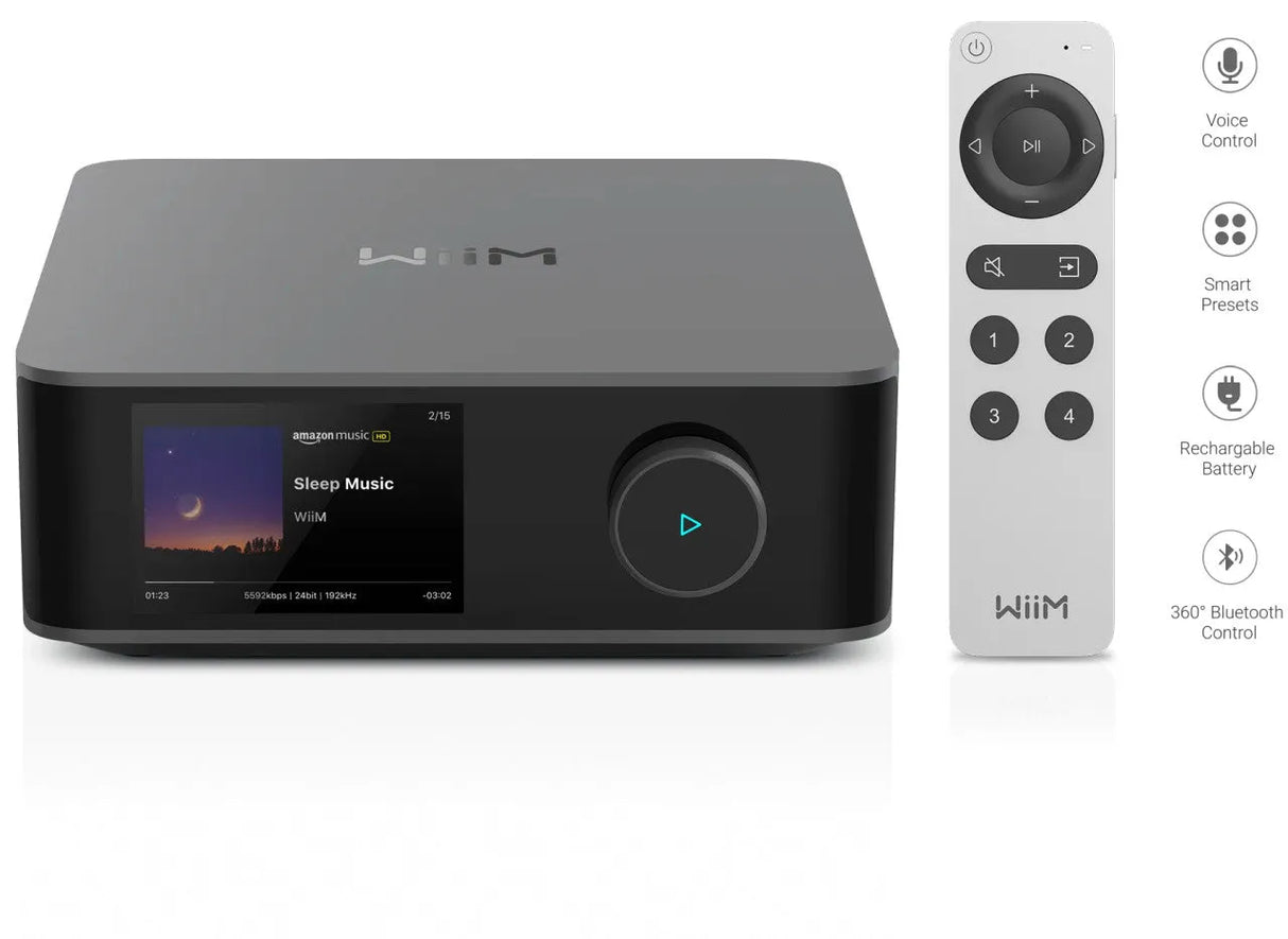 WiiM Amp Ultra, skaitmeninis aukštos raiškos garso stiprintuvas su tinklo grotuvu