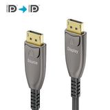X-AOC350-500 8K DisplayPort 1.4 aktyvus optinis hibridinis pluošto kabelis, 50m, antracito spalvos