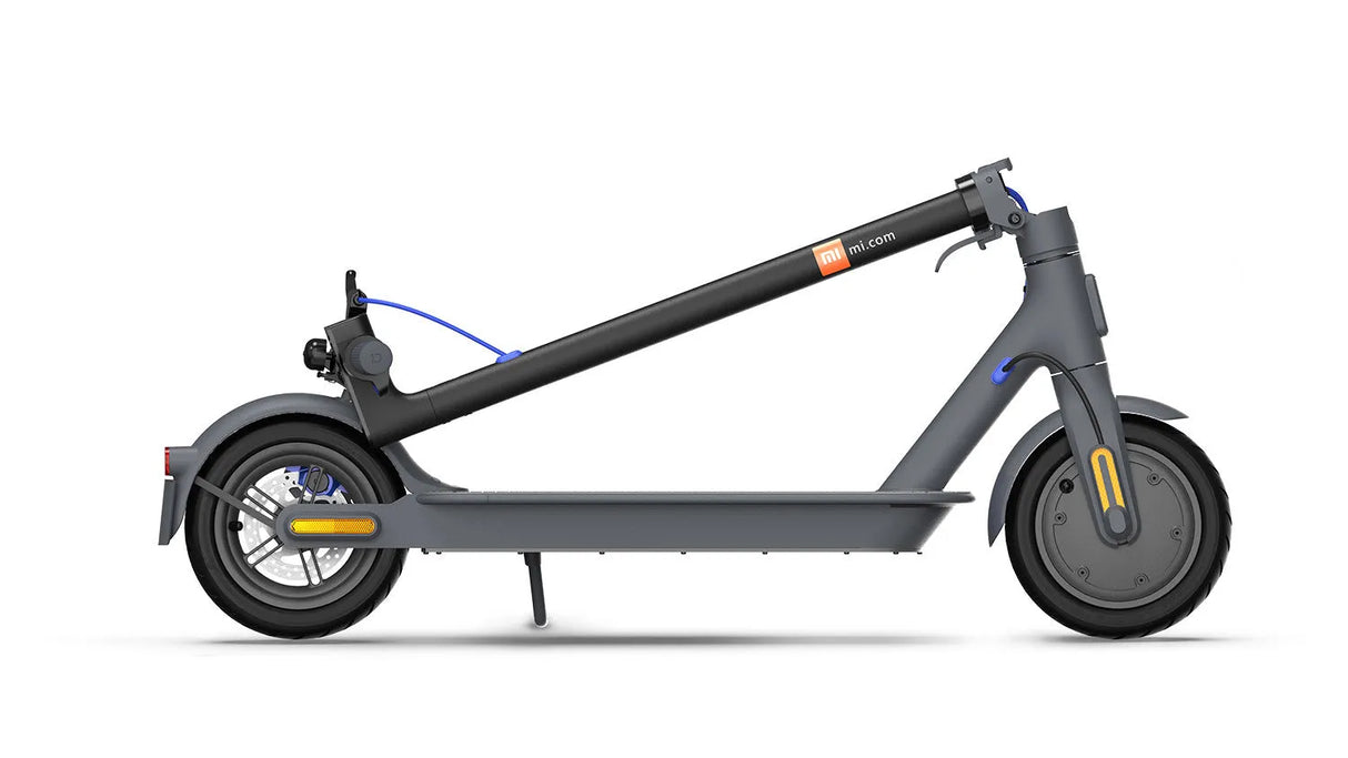 Xiaomi Mi Electric Scooter 3, elektrinis paspirtukas (įvairių spalvų) - Šoninis vaizdas su logotipu ant vairo