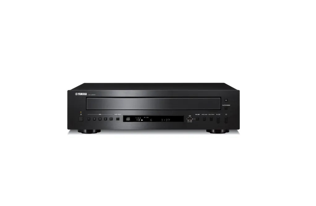 YAMAHA CD-C603BL - priekinė panelė su valdymo mygtukais ir ekranėliu