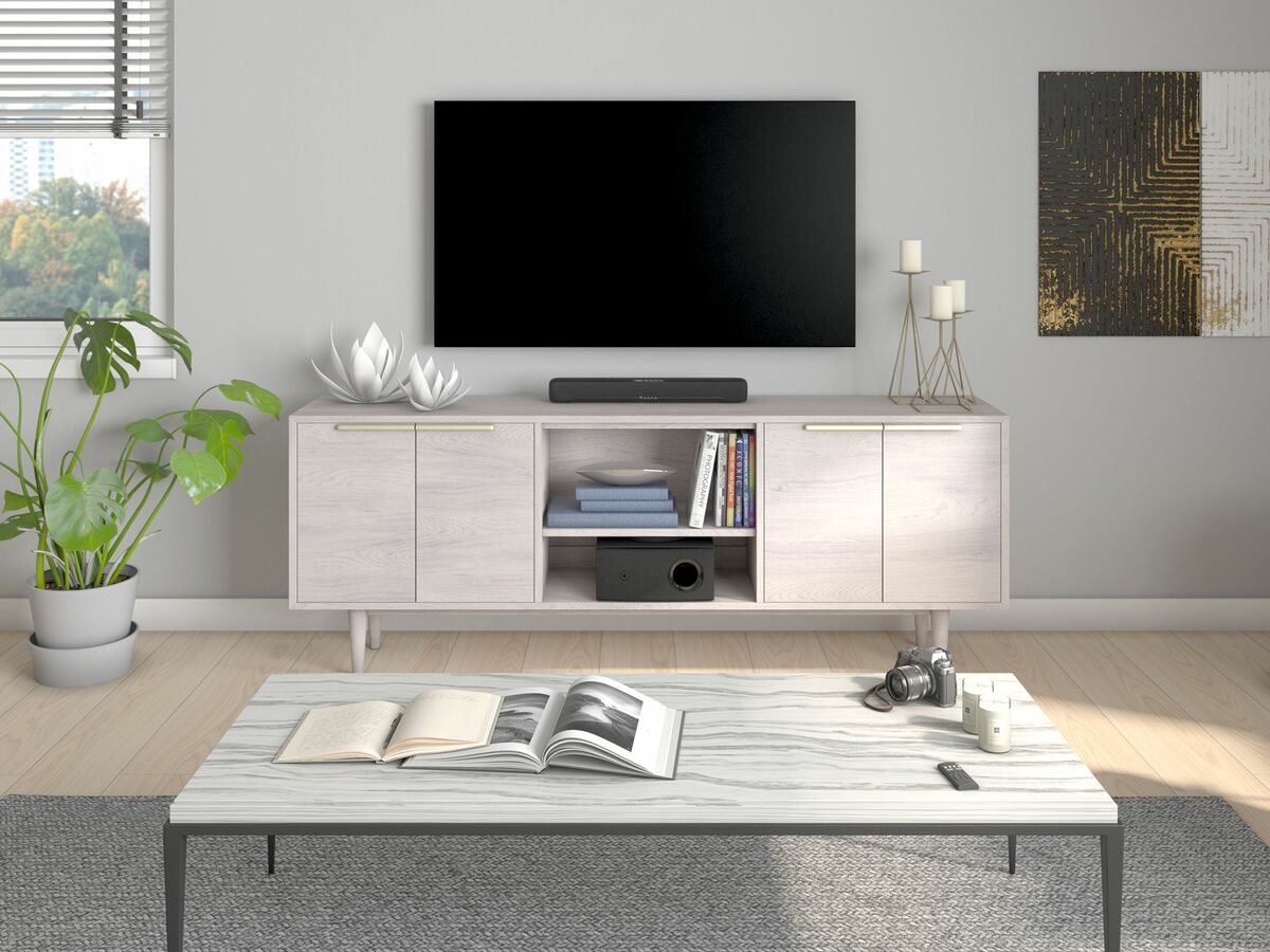 YAMAHA SR-C30ABL SOUNDBAR - garso kolonėlė su žemų dažnių garsiakalbiu po ja