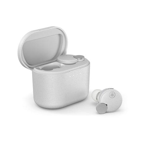 YAMAHA TW-E7B WHITE G - atidarytas dėklas su ausinėmis šalia