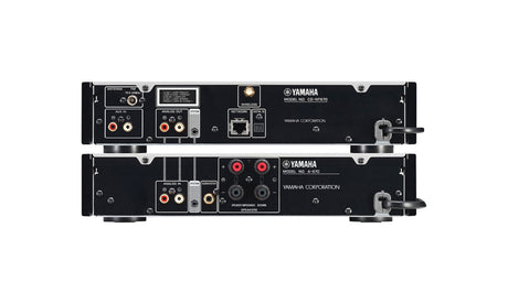 Yamaha MCR-N670DSIBL PianoCraft sistema (sidabrinė) - galinės panelės su įvairiomis jungtimis