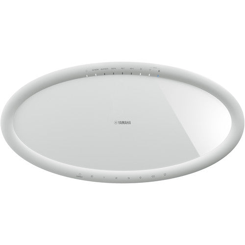 Yamaha MusicCast 50 WX-051WH garsiakalbis (baltas) - Logotipas Yamaha viršutinėje panelėje