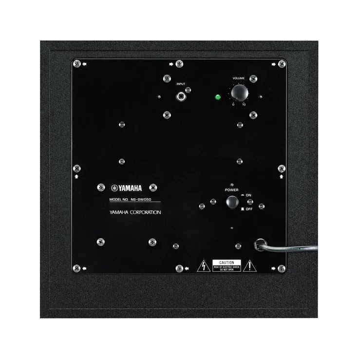 Yamaha NS-SW050 subwoofer (juodas) - Galinė panelė su jungtimis ir valdikliais