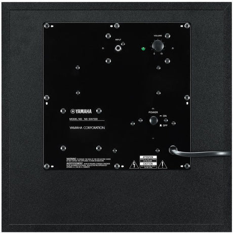 Yamaha NS-SW100 subwoofer (juodas) - Galinė panelė su jungtimis ir valdymo elementais