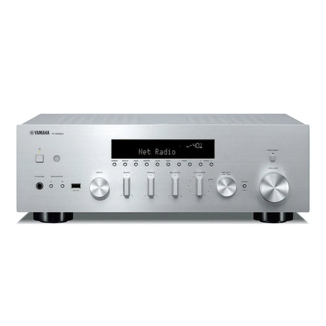 Yamaha R-N600A, Išmanus stereo stiprintuvas be HDMI ARC - priekinė panelė su mygtukais ir ekrano apšvietimu