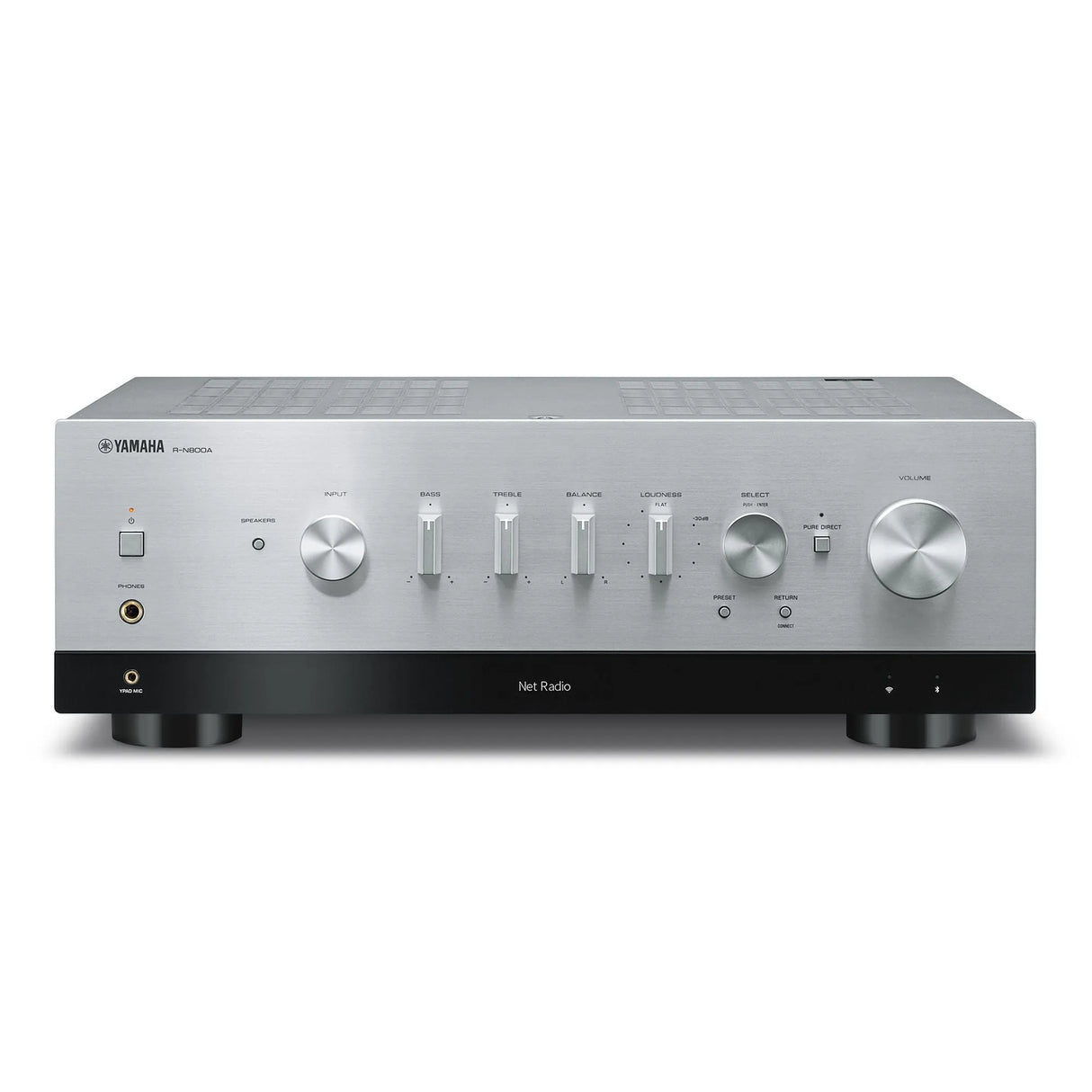Yamaha R-N800A, Išmanus stereo stiprintuvas - Priekinė panelė su valdymo elementais
