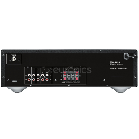 Yamaha R-S202D stereo receiver (silver) - galinė panelė su jungtimis ir logotipu