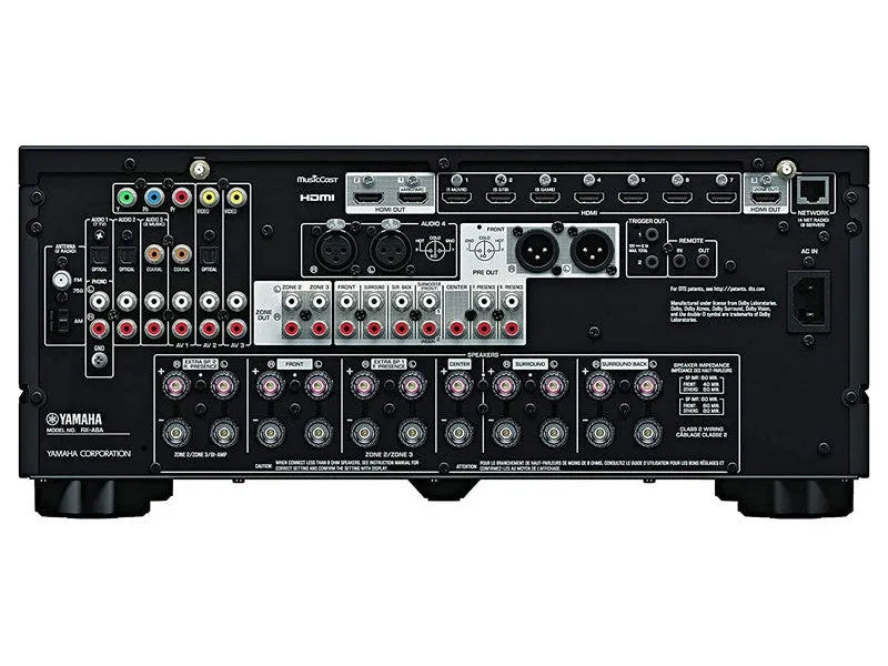 Yamaha RX-A6A, 9.2 kanalų Resyveris-Stiprintuvas su Dolby Atmos - Galinė panelė su daugybe jungčių