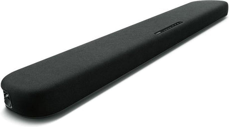 Yamaha SR-B20A -sound Bar black - šoninis vaizdas su mygtukais ir logotipu