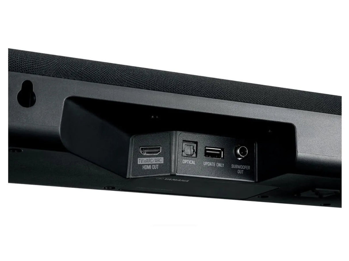Yamaha SR-B30ABL - galinė panelė su jungtimis ir tvirtinimo skylė