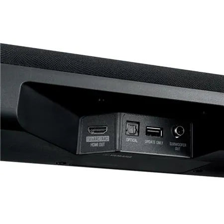 Yamaha SR-B40A, soundbaras su belaide žemų dažnių kolonėle - galinė panelė su jungtimis
