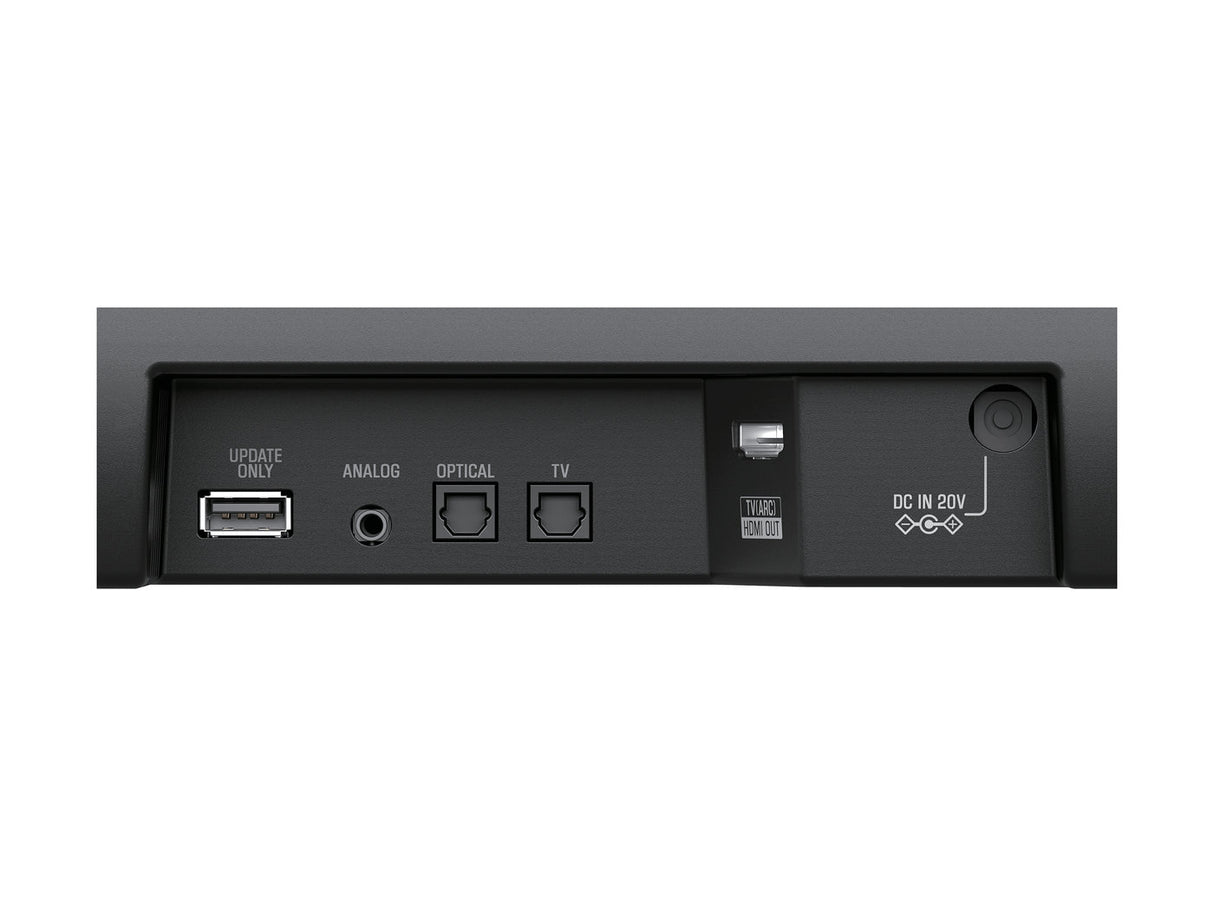 Yamaha SR-C20ABL Sound Bar with BT (black) - galinė panelė su jungtimis ir mygtukais