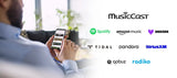Yamaha TSX-N237DBL - įvairių muzikos paslaugų logotipai telefone