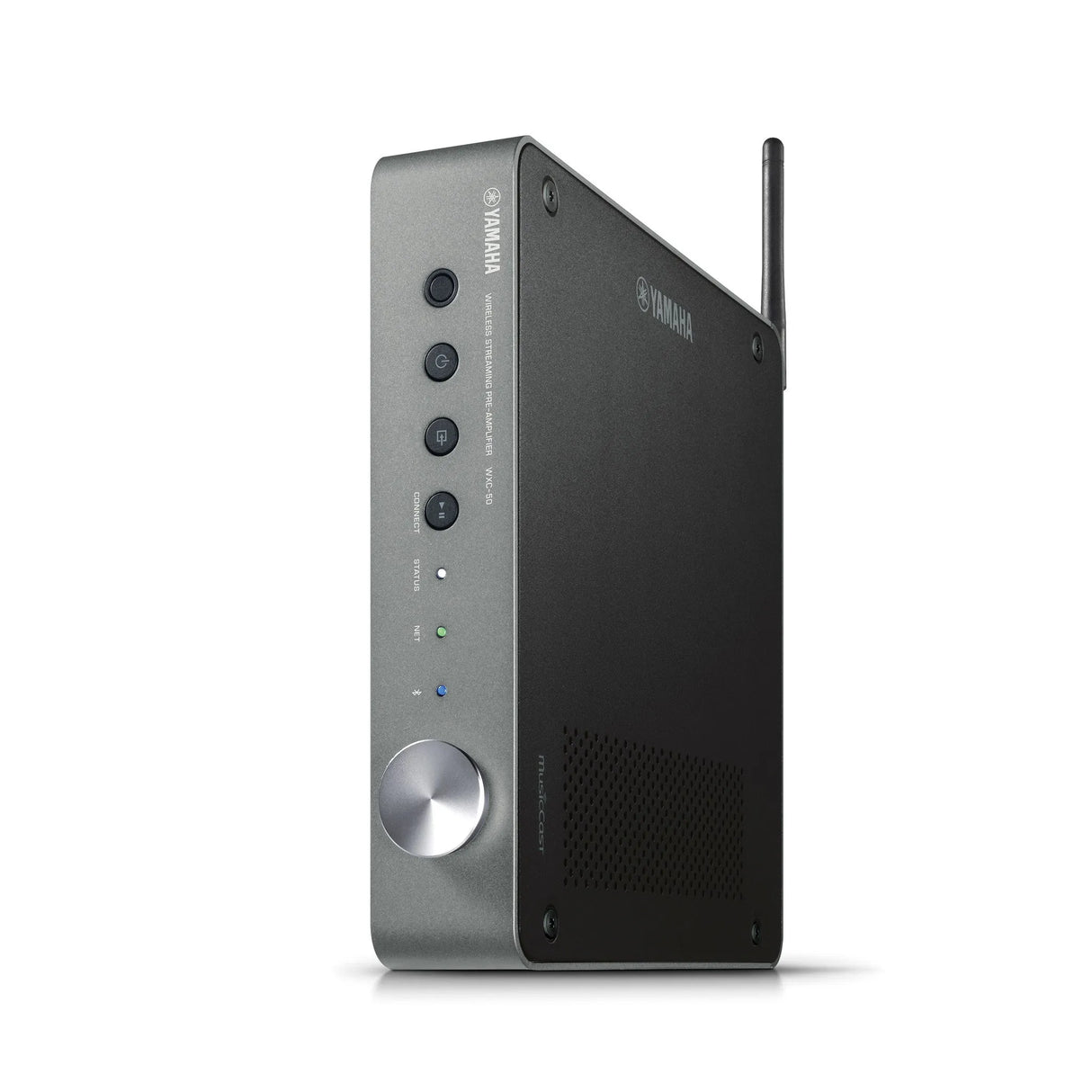 Yamaha WXC-50, Tinklo grotuvas su MusicCast - Šoninis vaizdas su antenos ir mygtukų eile