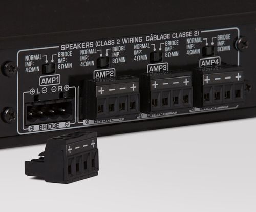 Yamaha XDA-QS5400RK Multi-Room stiprintuvas (Juodas) - Galinė panelė su garsiakalbių jungtimis ir nuimamu jungties elementu