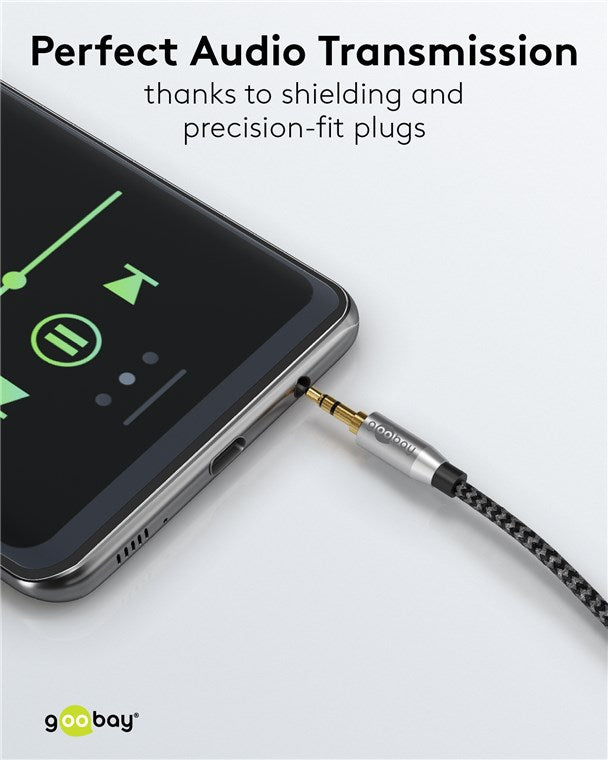 Goobay Plus Audio Connection Cable, 3,5 mm AUX stereo kabelis, 0.5 m