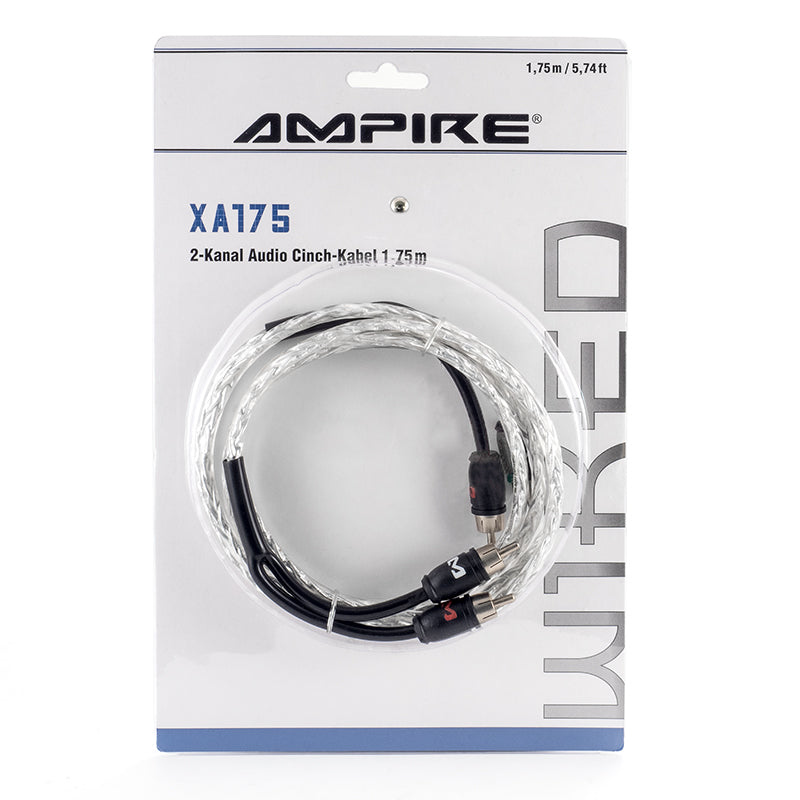 AMPIRE XA175, RCA audio kabelis, 1.75 m, 2 kanalų