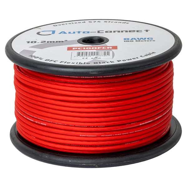 Auto-Connect PC10OFCR / PC10OFCB maitinimo laidas 10.2 mm² (8 AWG), OFC varis (kaina už 1 m.)