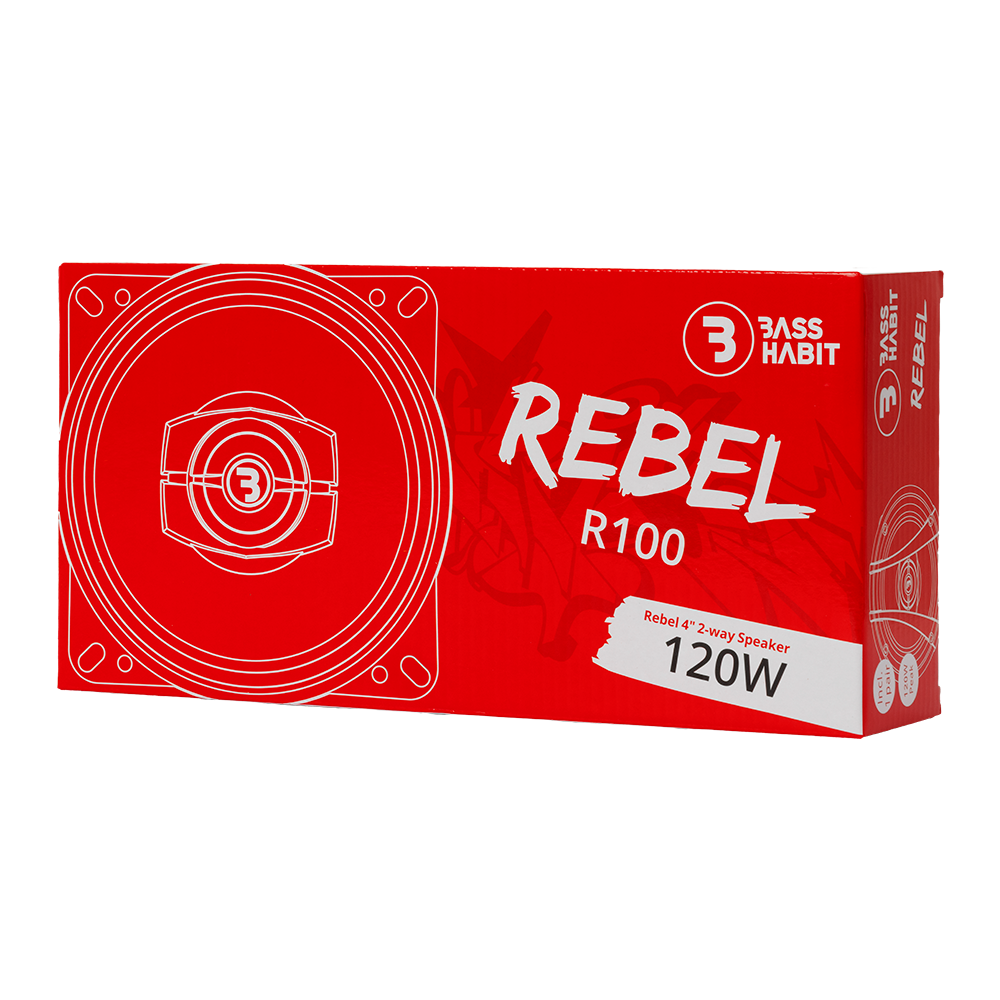 Bass Habit Rebel R100, 10 cm koaksialiniai automobiliniai garsiakalbiai