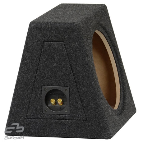 BASSER C1015, 25 cm, žemų dažnių garsiakalbio dėžė, 15L - Galinė panelė su jungtimis ir logotipu
