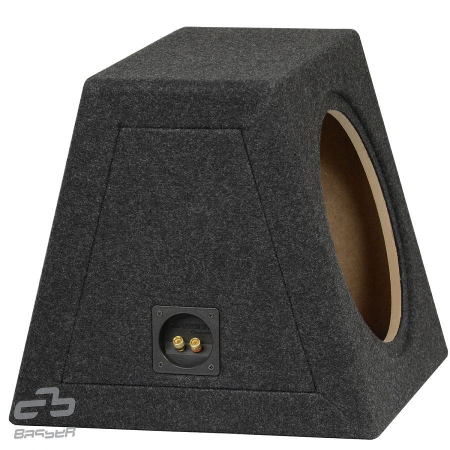 BASSER C1240, 30 cm, žemų dažnių garsiakalbio dėžė, 40L - Galinė panelė su jungtimis ir logotipu