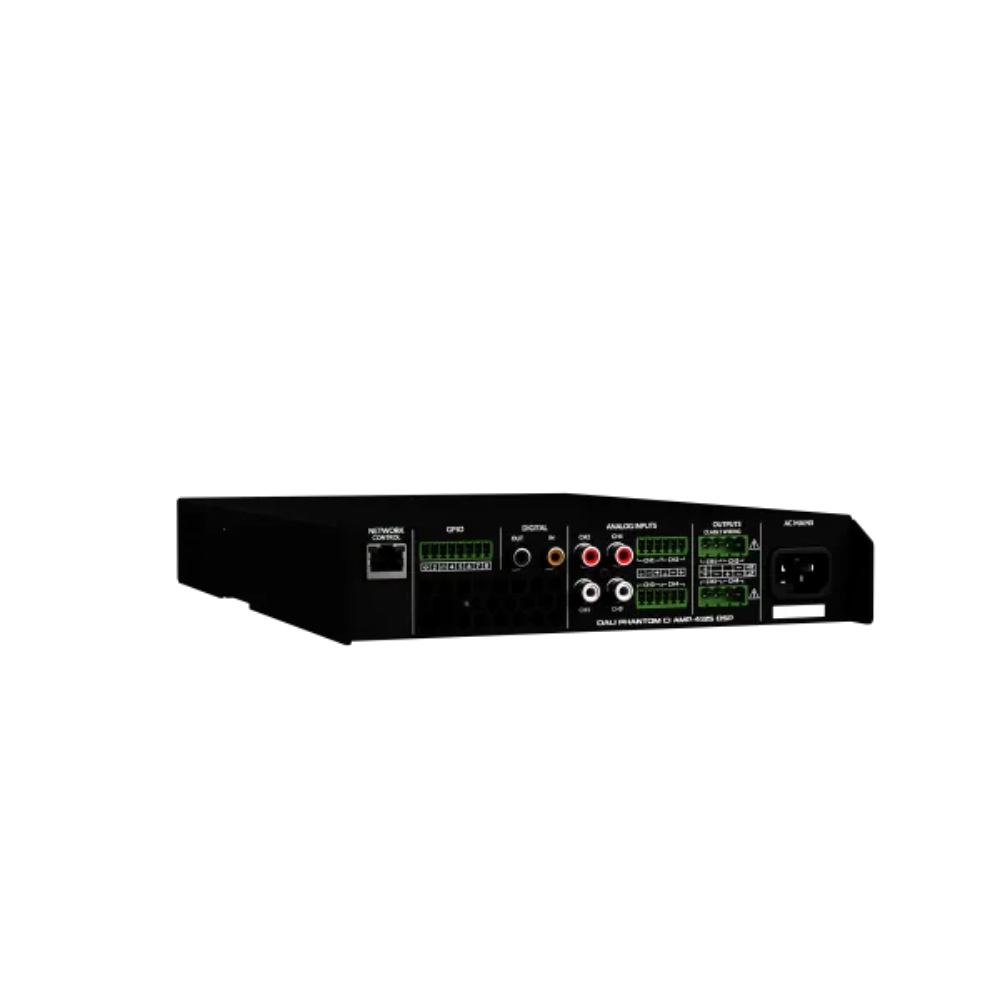 Dali PHANTOM CI AMP-4125 DSP, integruotas stiprintuvas - galinė panelė su jungtimis ir maitinimo lizdu