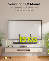 Goobay Universal Soundbar Mount, TV sieninis laikiklis iki 15 kg