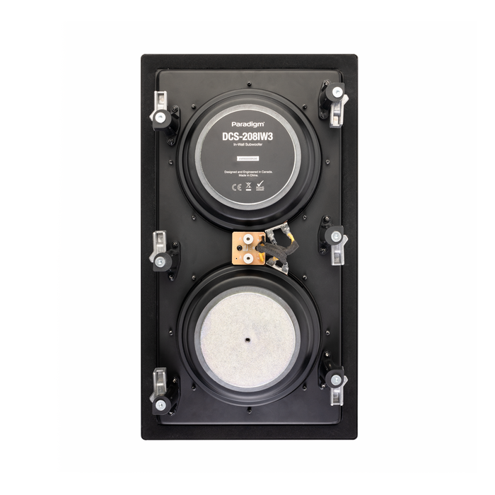 Paradigm DCS-208IW3, į sieną montuojama žemų dažnių garso kolonėlė (montavimo gylis:  8,9 cm.   )- galas