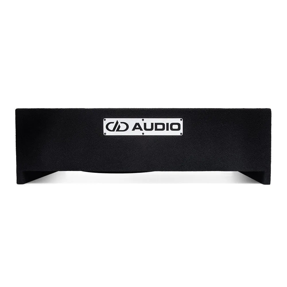 DD Audio LE-DF-SL612-D4, žemų dažnių garsiakalbis dėžėje, 600 W - Šoninis vaizdas su logotipu ir kampais