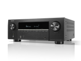 Denon AVC-X3900H, 9.4 kanalų namų kino stiprintuvas su Dolby Atmos, 4K/8K ir HEOS - Priekinė panelė su jungtimis ir ekranu