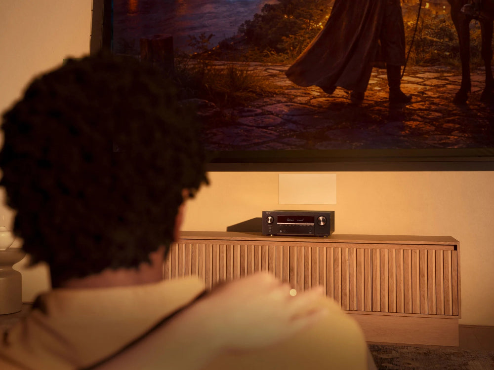 Denon AVC-X3900H, 9.4 kanalų namų kino stiprintuvas su Dolby Atmos, 4K/8K ir HEOS - Juodas stiprintuvas, priekinis ekranas, mygtukai